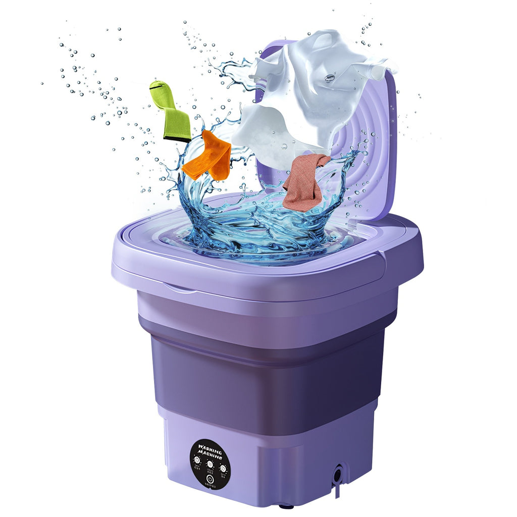 1Pc Portable Washing Machine Foldable Laundry Machine With Detachable Drain Basket 3 Modes Electric Clothes Washer For Underwear Socks Towels Baby Clothes