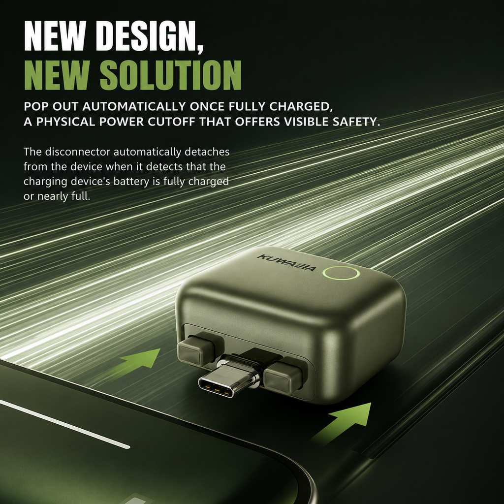 Smart Charger Adapter Auto Power Disconnector Guard Every Mobile Android|Tablet |Apple|Switch| No Touch Mobile Screen in 5 Minit Automatically Pops Open When Fully Charged (Type-C Cable)