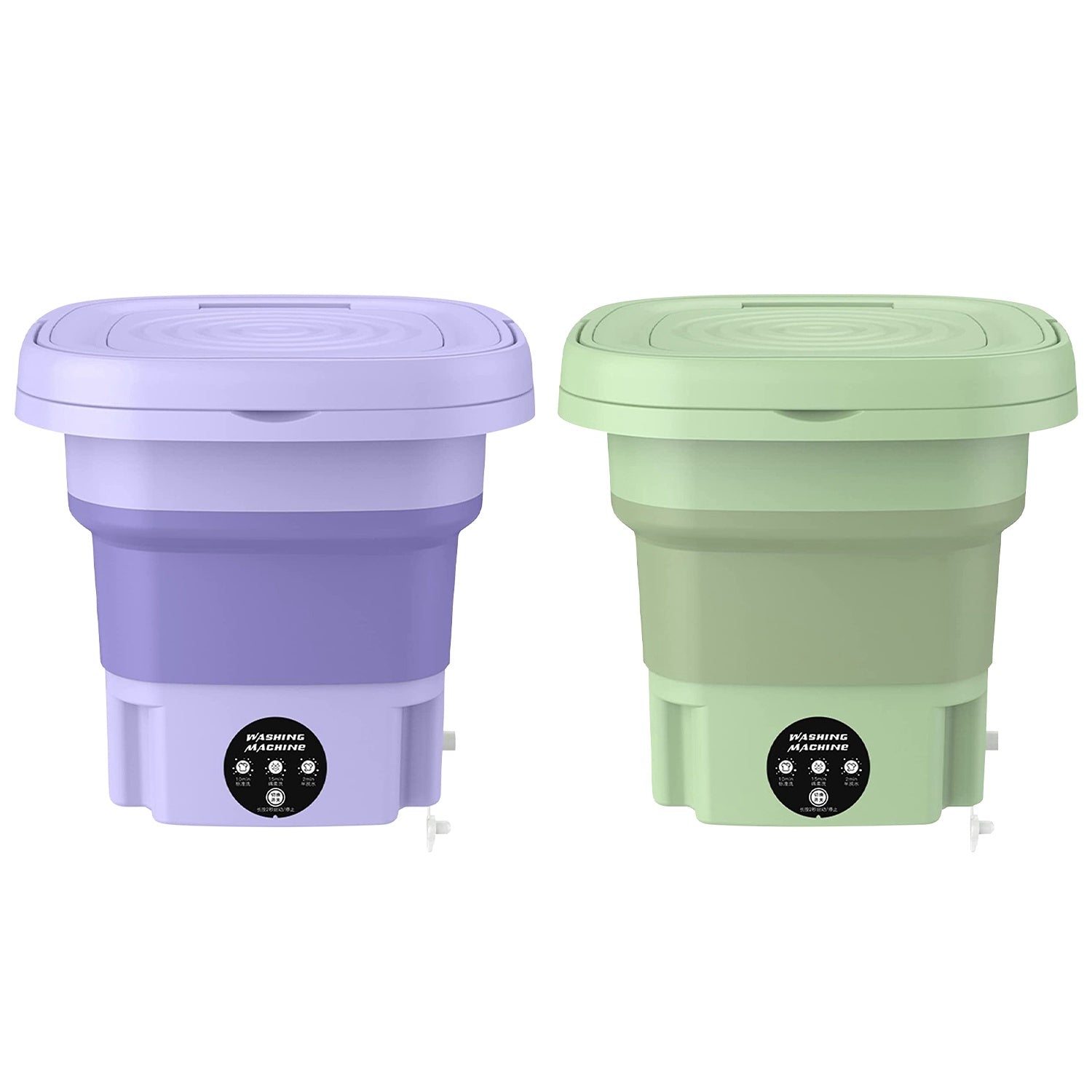 1Pc Portable Washing Machine Foldable Laundry Machine With Detachable Drain Basket 3 Modes Electric Clothes Washer For Underwear Socks Towels Baby Clothes