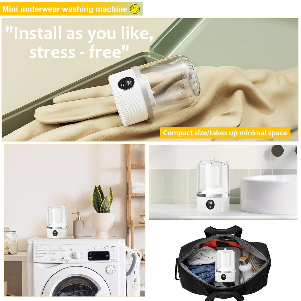 Underwear Washer, Portable Mini Washing Machine, Upgraded Mini Washings Machines, Rechargeable Cordless Washing-Machine, Laundry Cup For Bra, Underwear, Socks.